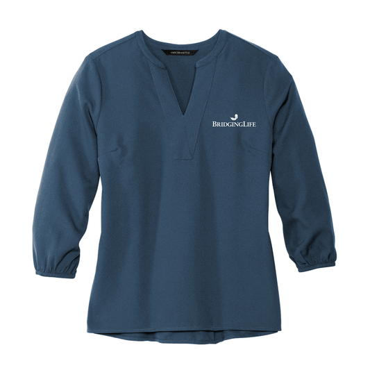 Women's Stretch Crepe 3/4-Sleeve Blouse