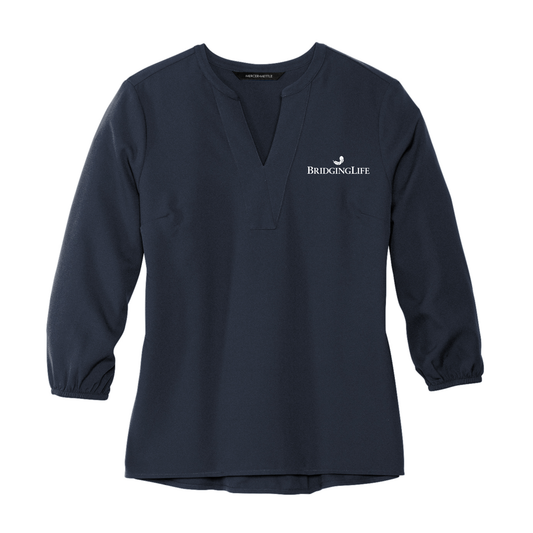 Women's Stretch Crepe 3/4-Sleeve Blouse